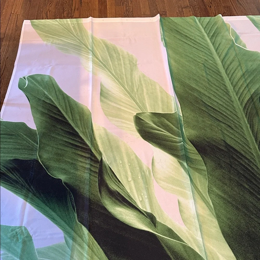 Green Leaf Print Shower Curtain
